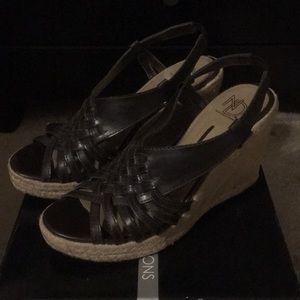 Brown espadrille wedges